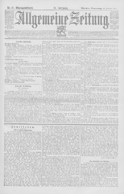 Allgemeine Zeitung Donnerstag 15. Februar 1894