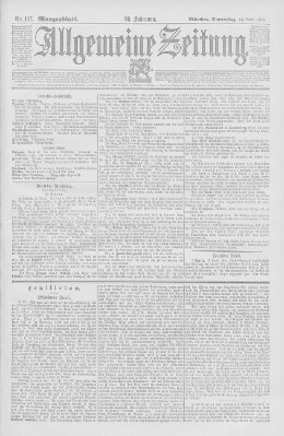 Allgemeine Zeitung Donnerstag 19. April 1894