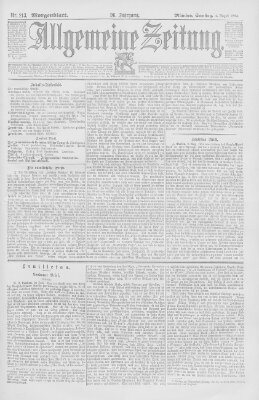 Allgemeine Zeitung Samstag 4. August 1894