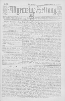 Allgemeine Zeitung Sonntag 26. August 1894