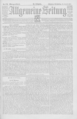 Allgemeine Zeitung Donnerstag 13. September 1894