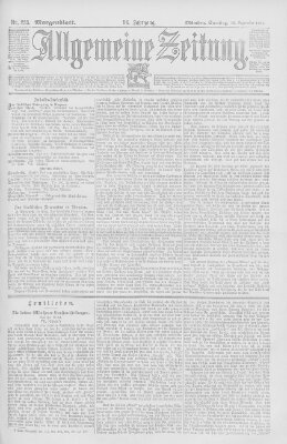 Allgemeine Zeitung Samstag 15. September 1894