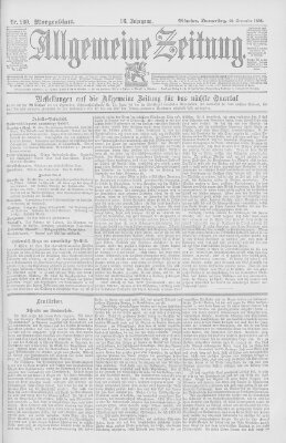 Allgemeine Zeitung Donnerstag 20. September 1894