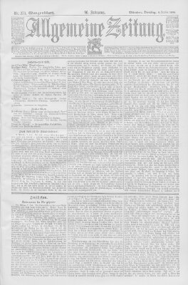 Allgemeine Zeitung Dienstag 9. Oktober 1894