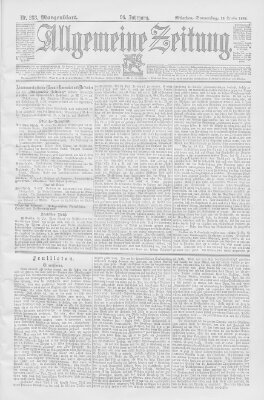 Allgemeine Zeitung Donnerstag 18. Oktober 1894