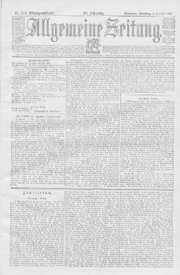 Allgemeine Zeitung Samstag 3. November 1894