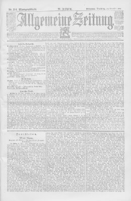 Allgemeine Zeitung Dienstag 13. November 1894