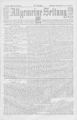 Allgemeine Zeitung Donnerstag 15. November 1894