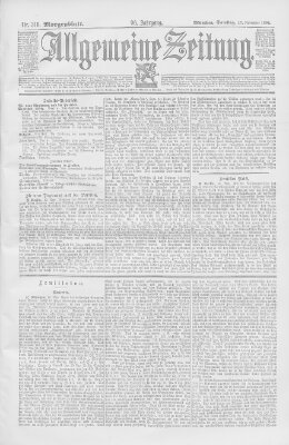 Allgemeine Zeitung Samstag 17. November 1894