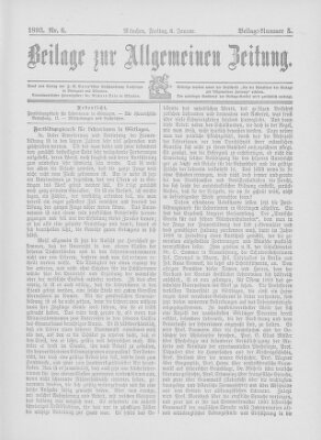 Allgemeine Zeitung Freitag 6. Januar 1893