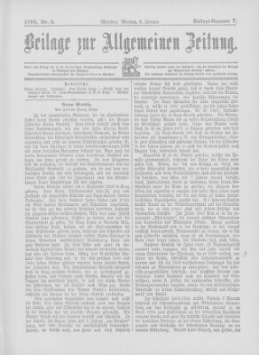 Allgemeine Zeitung Montag 9. Januar 1893