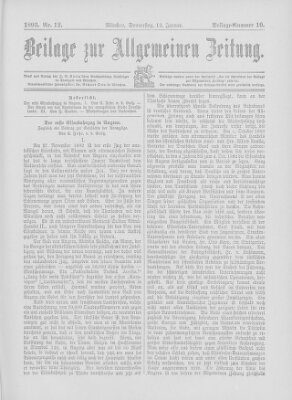 Allgemeine Zeitung Donnerstag 12. Januar 1893