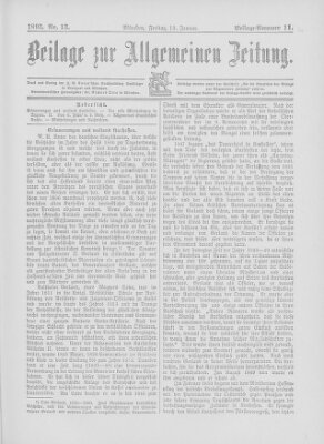 Allgemeine Zeitung Freitag 13. Januar 1893