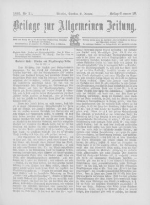 Allgemeine Zeitung Samstag 21. Januar 1893