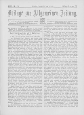 Allgemeine Zeitung Donnerstag 26. Januar 1893