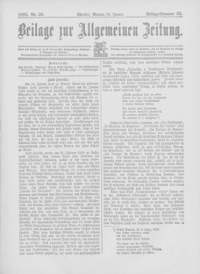 Allgemeine Zeitung Montag 30. Januar 1893