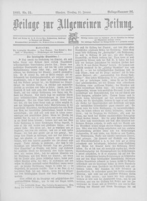 Allgemeine Zeitung Dienstag 31. Januar 1893