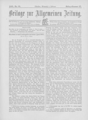 Allgemeine Zeitung Mittwoch 1. Februar 1893