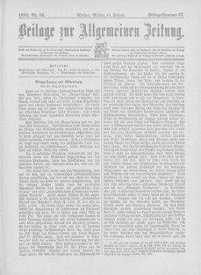 Allgemeine Zeitung Montag 13. Februar 1893