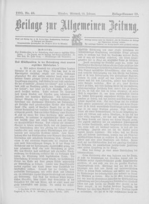 Allgemeine Zeitung Mittwoch 15. Februar 1893