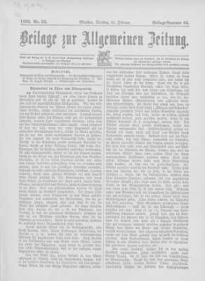 Allgemeine Zeitung Dienstag 21. Februar 1893