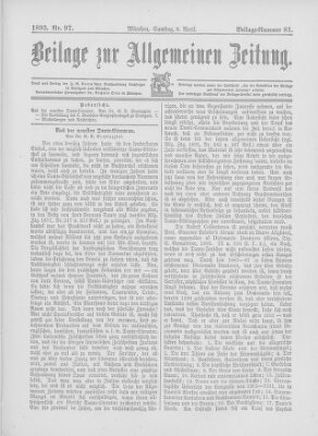 Allgemeine Zeitung Samstag 8. April 1893