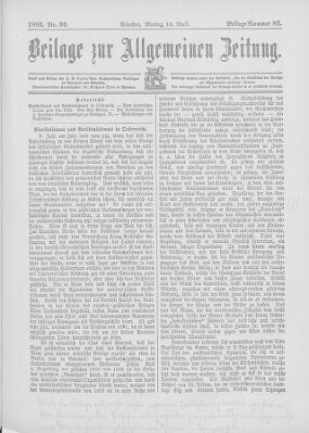 Allgemeine Zeitung Montag 10. April 1893