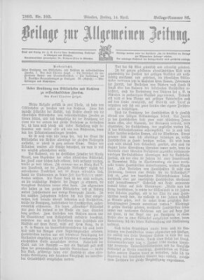 Allgemeine Zeitung Freitag 14. April 1893