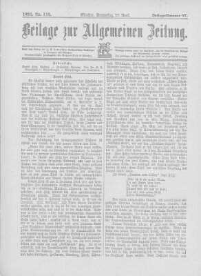 Allgemeine Zeitung Donnerstag 27. April 1893