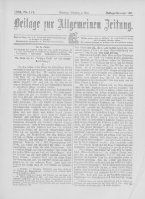 Allgemeine Zeitung Dienstag 2. Mai 1893