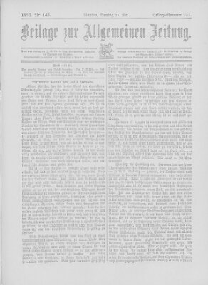 Allgemeine Zeitung Samstag 27. Mai 1893