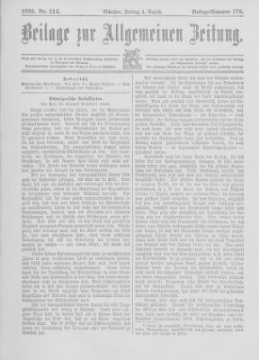 Allgemeine Zeitung Freitag 4. August 1893