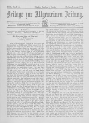 Allgemeine Zeitung Samstag 5. August 1893