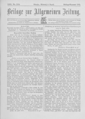 Allgemeine Zeitung Mittwoch 9. August 1893