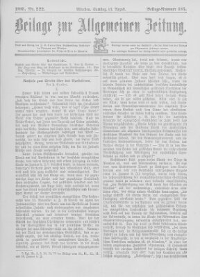 Allgemeine Zeitung Samstag 12. August 1893