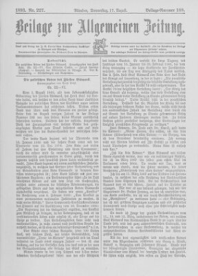 Allgemeine Zeitung Donnerstag 17. August 1893