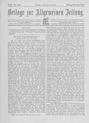 Allgemeine Zeitung Freitag 18. August 1893