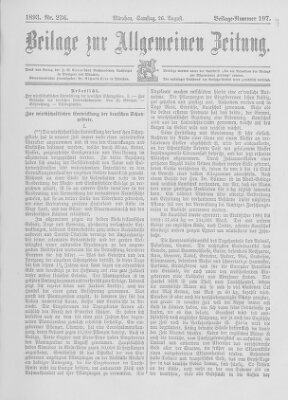 Allgemeine Zeitung Samstag 26. August 1893