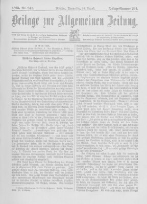 Allgemeine Zeitung Donnerstag 31. August 1893