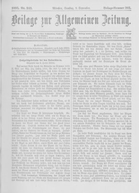 Allgemeine Zeitung Samstag 2. September 1893