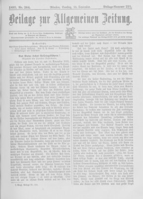 Allgemeine Zeitung Samstag 23. September 1893