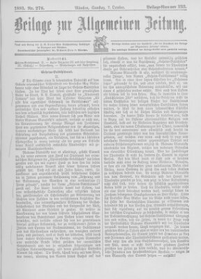 Allgemeine Zeitung Samstag 7. Oktober 1893