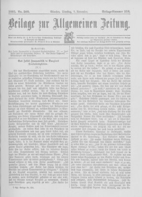 Allgemeine Zeitung Dienstag 7. November 1893