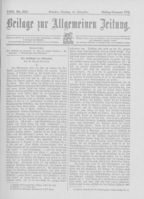 Allgemeine Zeitung Dienstag 21. November 1893