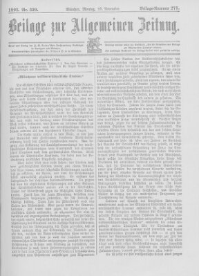 Allgemeine Zeitung Montag 27. November 1893