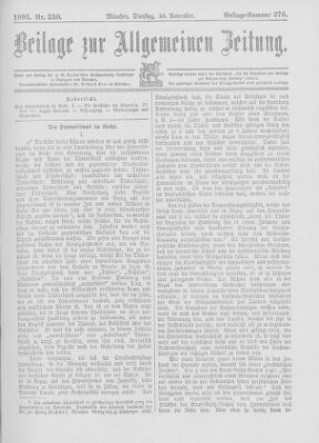 Allgemeine Zeitung Dienstag 28. November 1893