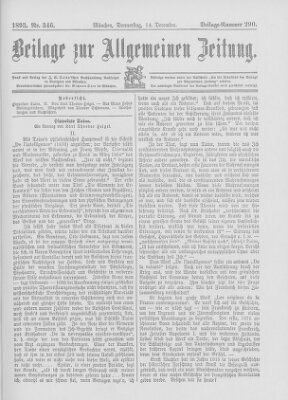 Allgemeine Zeitung Donnerstag 14. Dezember 1893