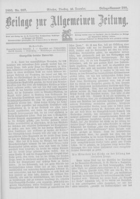 Allgemeine Zeitung Dienstag 26. Dezember 1893