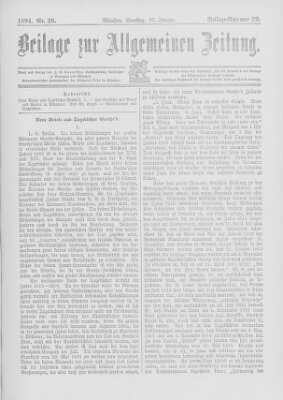 Allgemeine Zeitung Samstag 27. Januar 1894