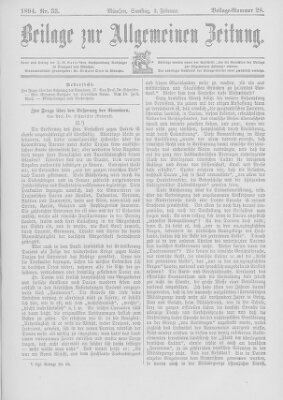 Allgemeine Zeitung Samstag 3. Februar 1894